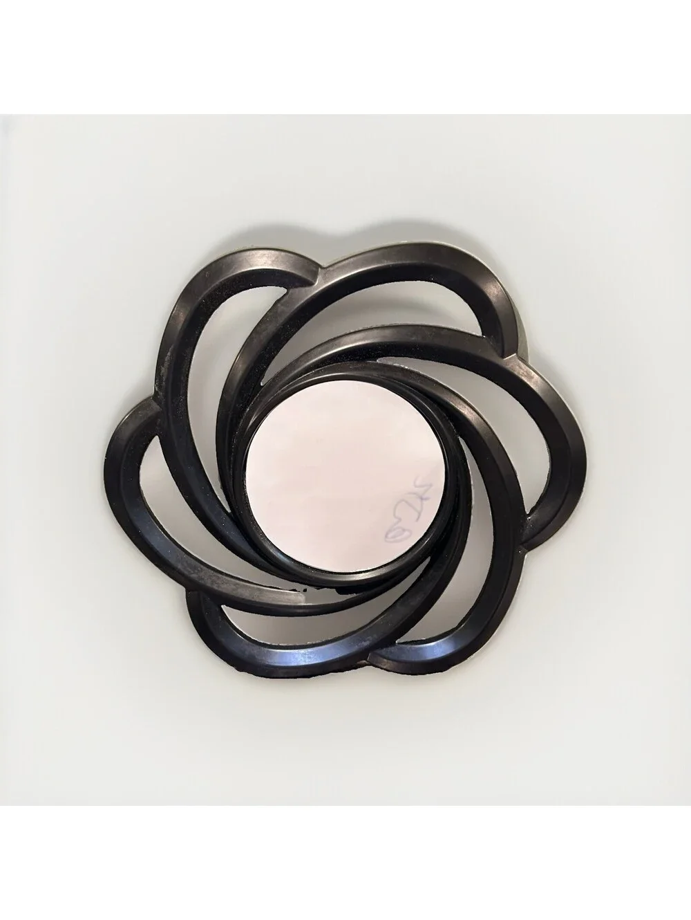 Black Swirl Flower Wall Mirror Round Accent Frame Modern Home Decor Greenbrier